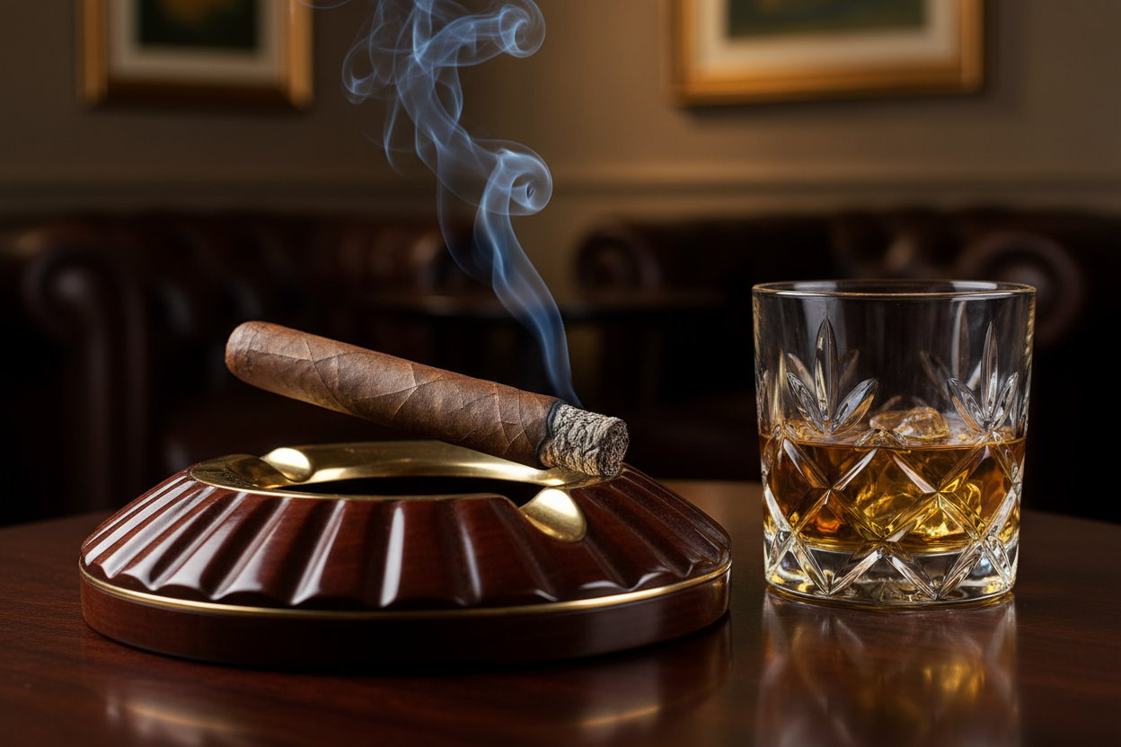 place cigar on a ashtray