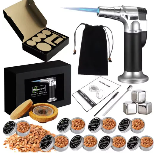 Cocktail Smoker Kit with 4 Wood Types & Torch